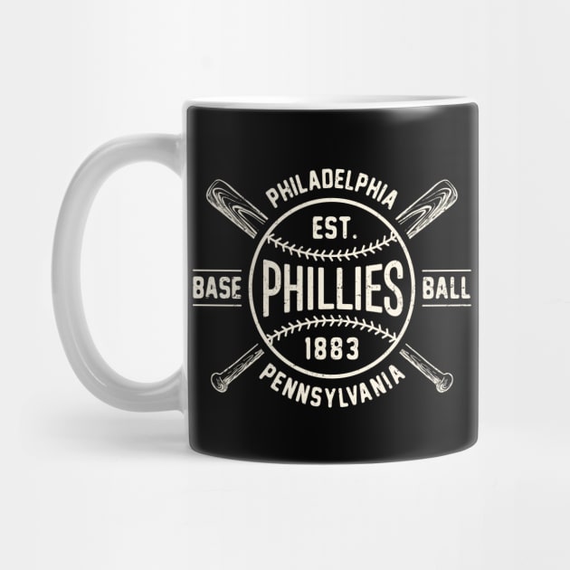 Philadelphia Phillies Bats & Ball by Buck Tee by Buck Tee